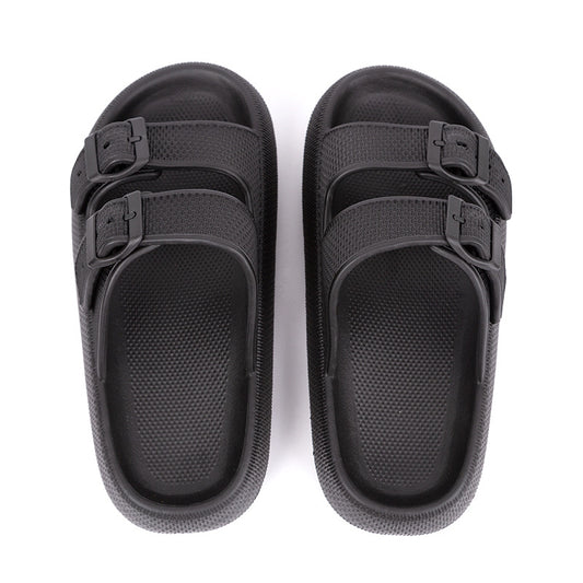 Sandalias antideslizantes con doble hebilla color negro | Chanclas ajustables | La Chanclería