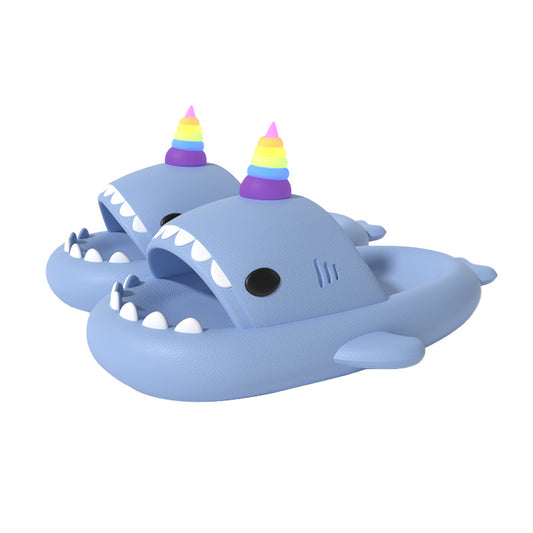 Chanclas tiburón Unicornio color azul | Shark Slippers | La Chanclería