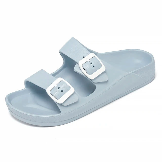 Chanclas con hebilla color azul | Chanclas para mujer | La Chanclería