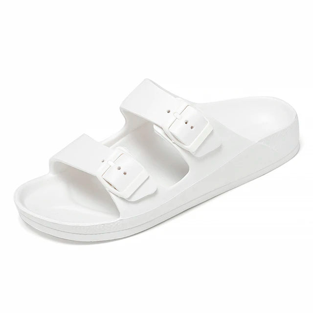 Chanclas con hebilla color blanco | Chanclas para mujer | La Chanclería