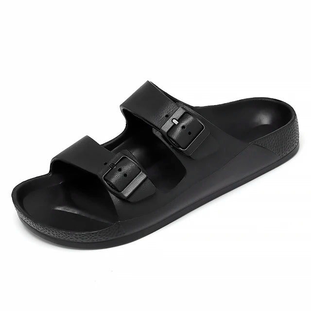 Chanclas con hebilla color negro | Chanclas para mujer | La Chanclería